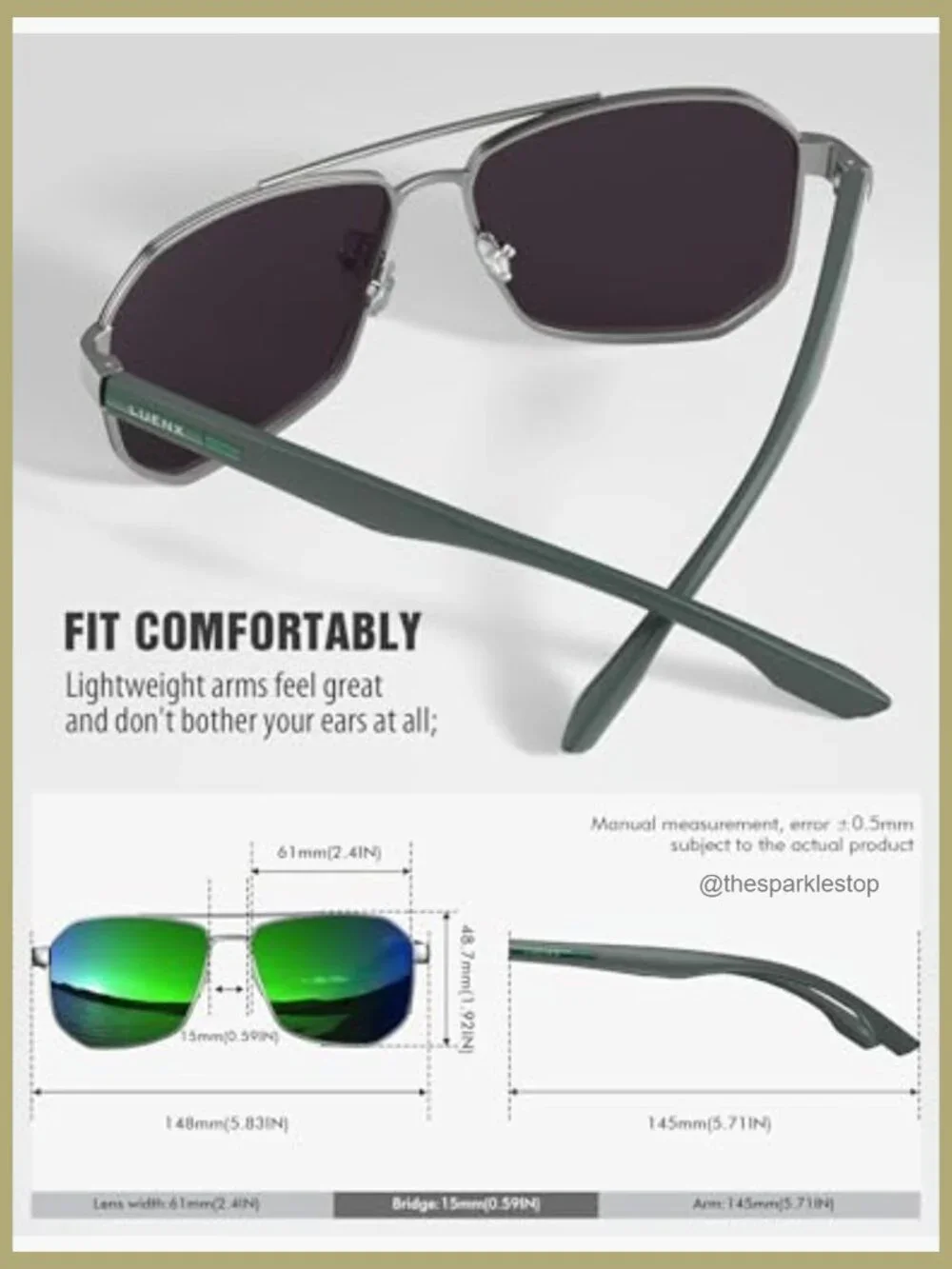 Men's Polarized Aviator Sunglasses with UV400 Protection